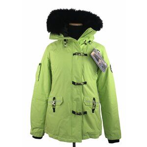 North Circle Expedition Womens Down Medium Extreme Cold Jacket Coat Fur Green